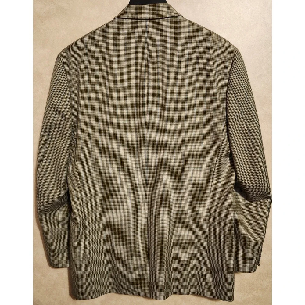 Lauren Ralph Lauren Mens 44L Brown Houndstooth Blue Windowpane Blazer Sport Coat